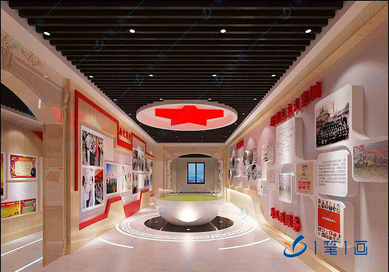 紅色文化展廳設(shè)計(jì)-一筆一畫黨建展示廳設(shè)計(jì)思路
